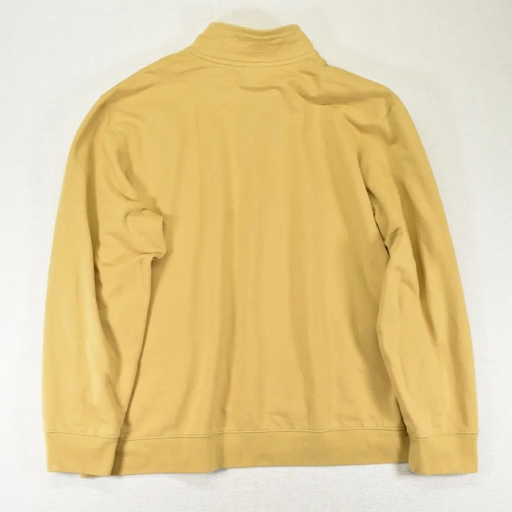 Eddie Bauer Mens 2XL Gold Yellow Quarter Zip Pullover Sweater Casual Outdoor